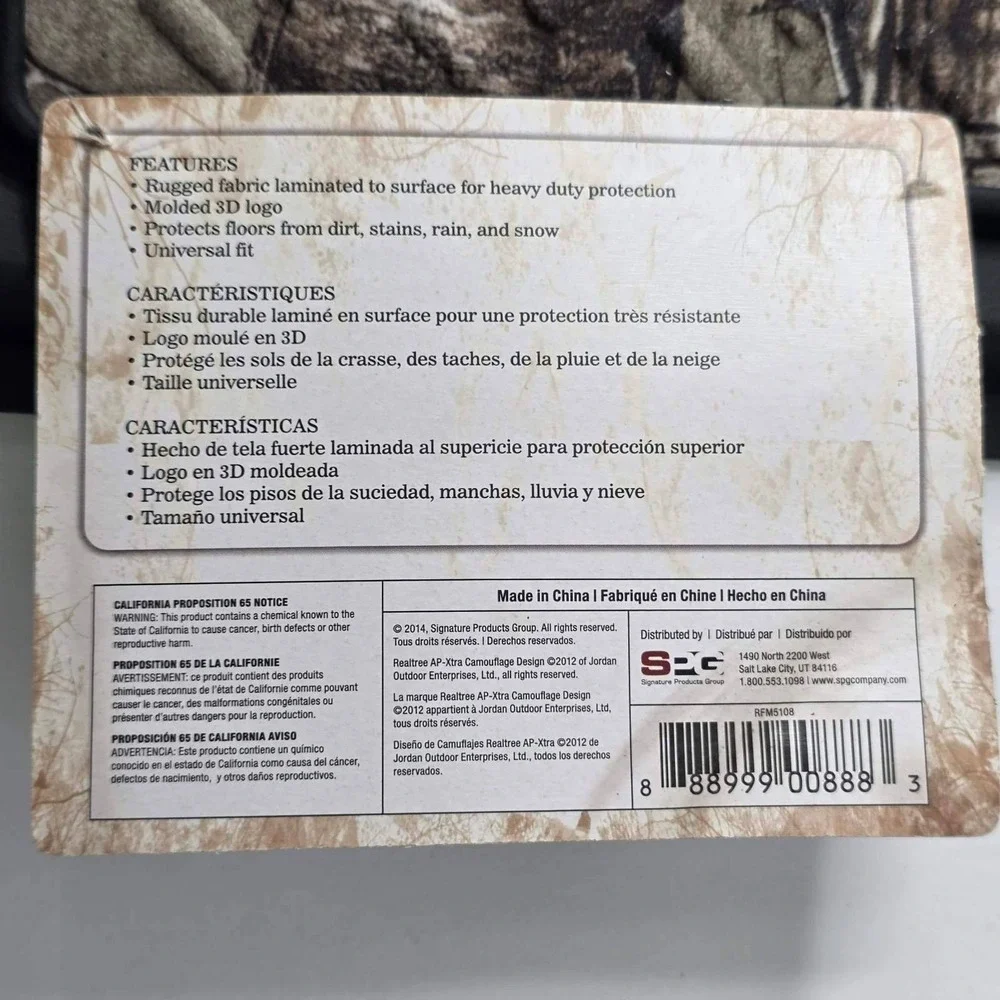 Realtree Outfitters Utility Camo Floor Mats Set of 2 Universal Fit Car Track Mat